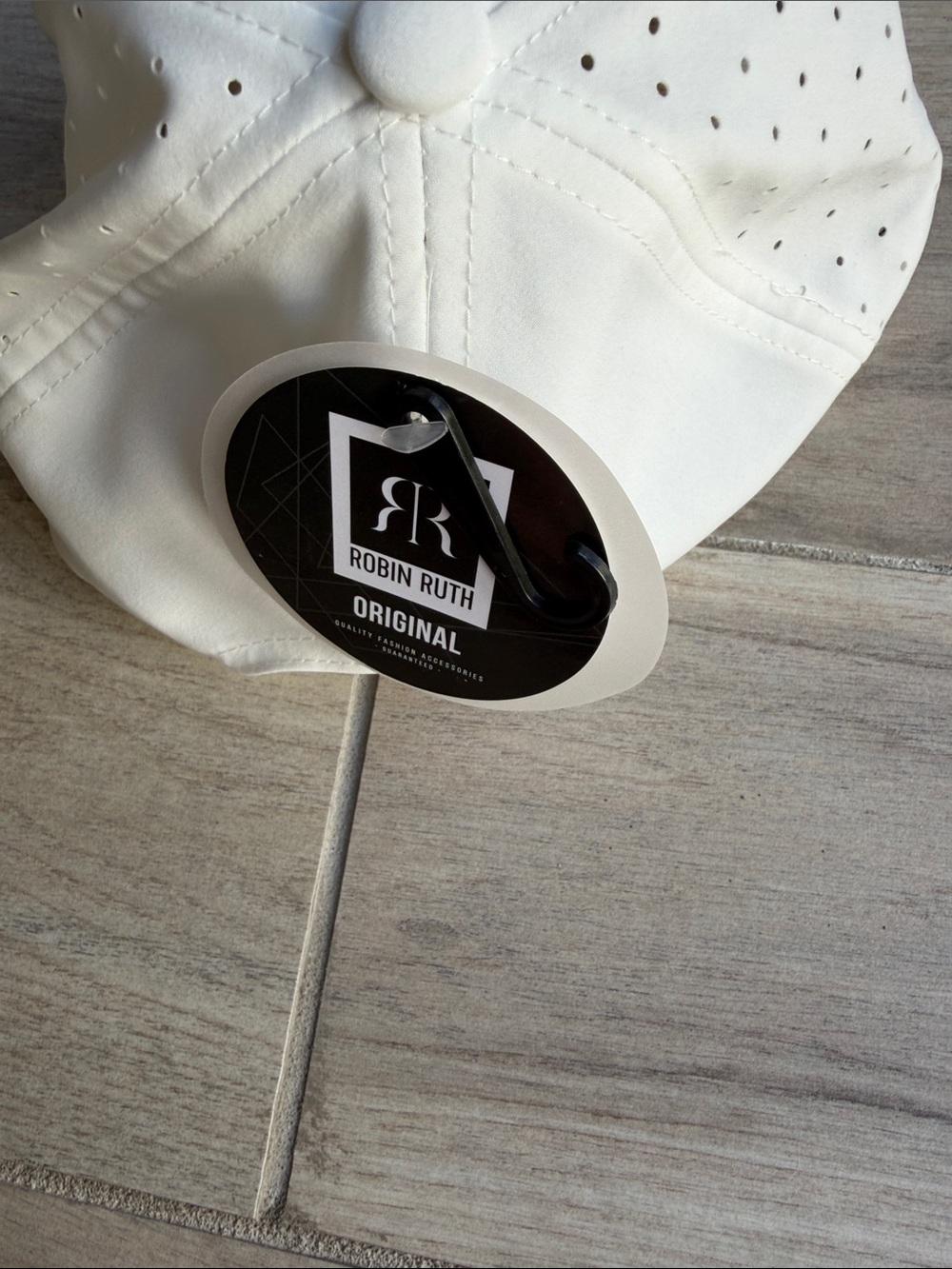 Robin Ruth White Baseball Cap with Subtle Logo - Picture 2 of 4